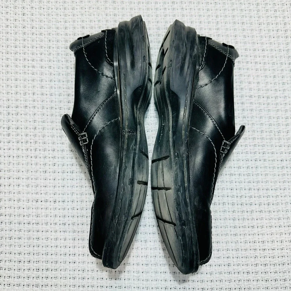 Clarks Gessler‎ Step Loafers Men Size 10 Black Leather Dress Shoes Classic